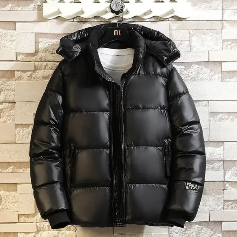 Men’s Puffer Jacket – Oversized Fit – Quilted with Detachable Hood – Insulated Warm