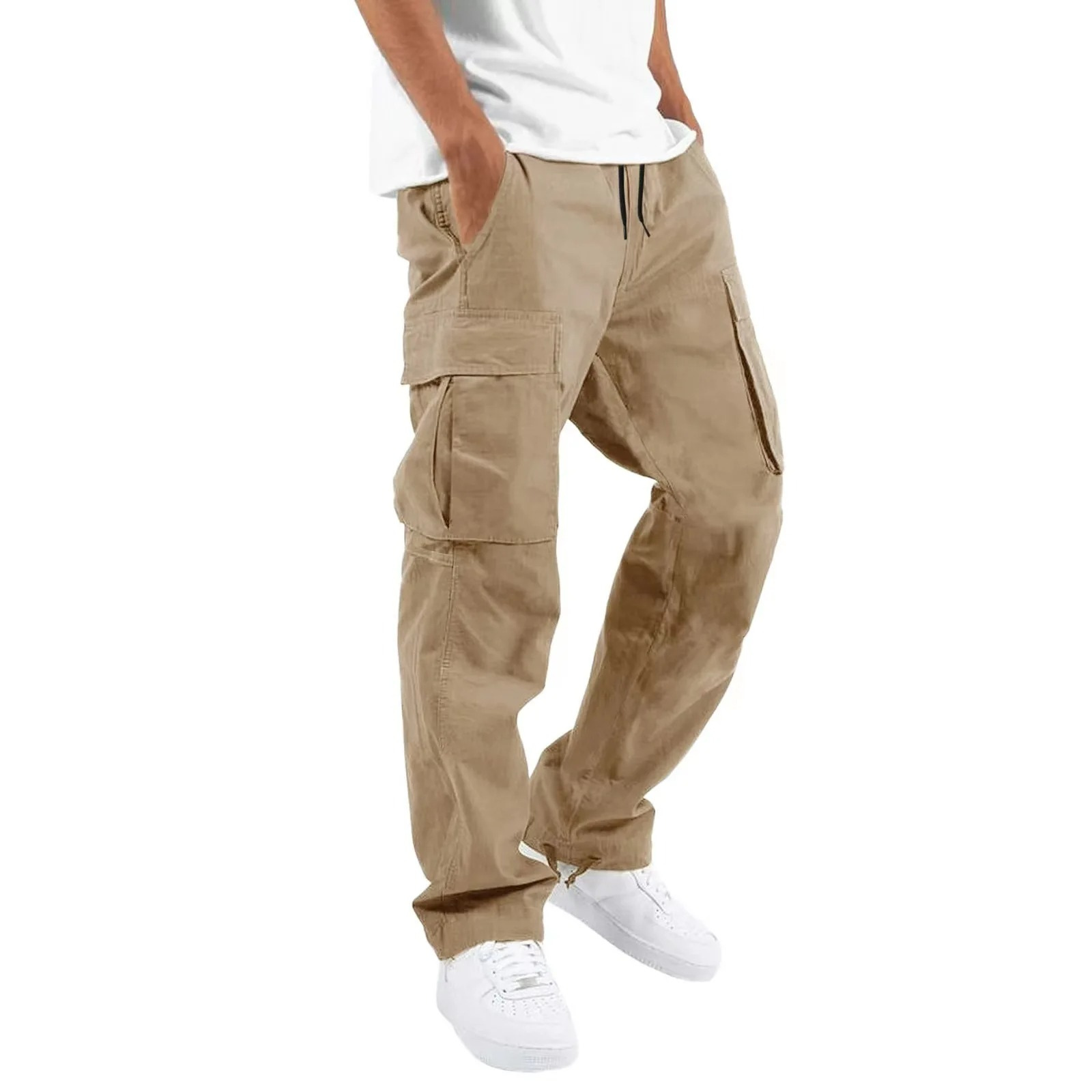 Men’s Cargo Trousers – Wide Fit –  Full Length – Multi Pocket Casual Wear