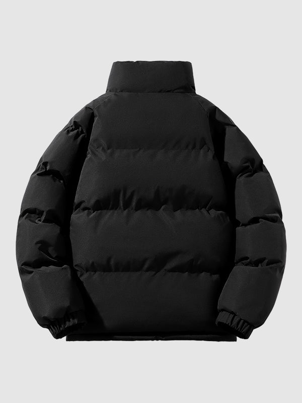 Men’s Puffer Jacket - Quilted Insulated Design - High Collar - Warm Lined Casual Wear