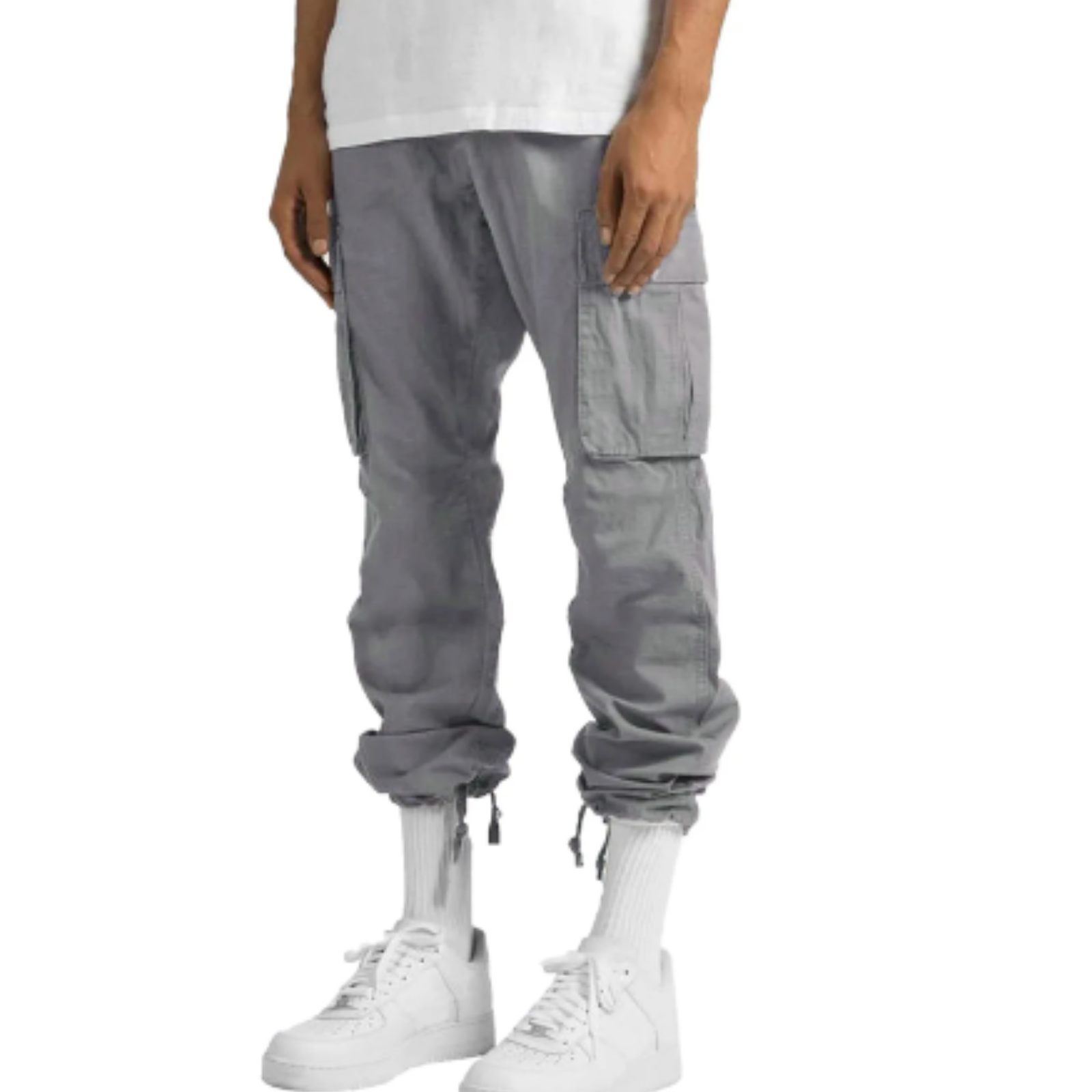 Men’s Cargo Trousers – Wide Fit –  Full Length – Multi Pocket Casual Wear