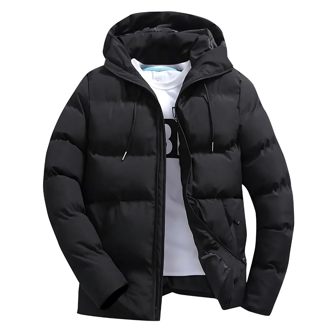 Men’s Parka Jacket – Quilted Weather-Resistant Hooded Design – Casual Fit