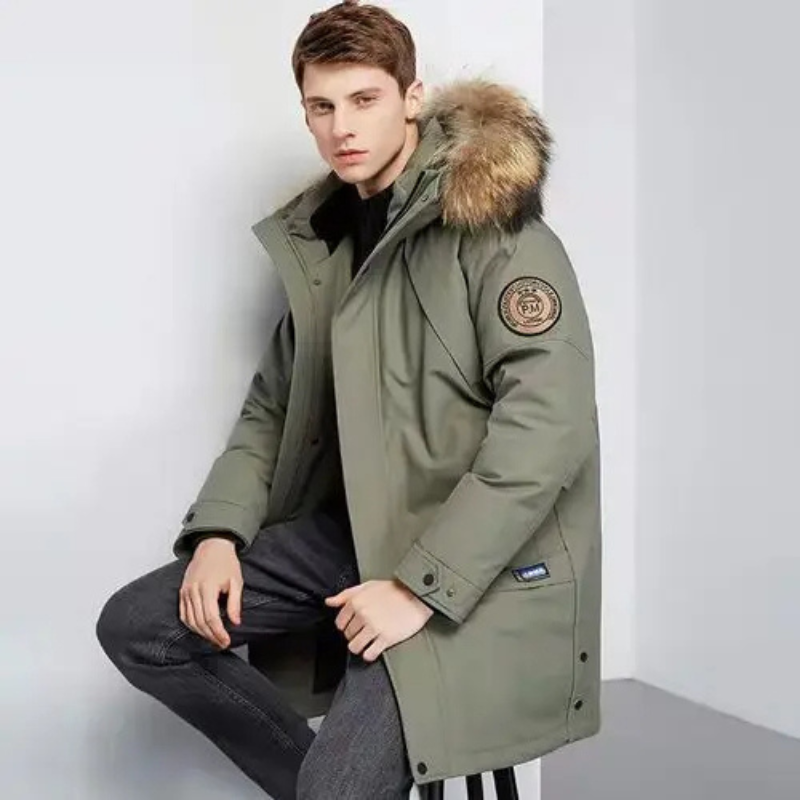 Men’s Parka Jacket – Relaxed Fit – Faux Fur Hood – Windproof Water-Resistant