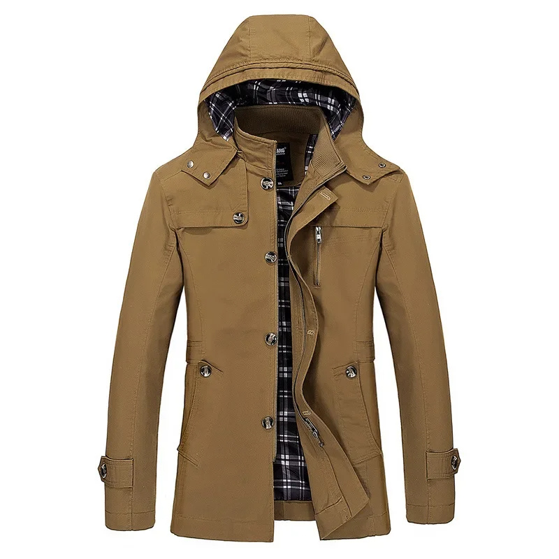 Men’s Parka Jacket – Tailored Fit – Water-Resistant – Hooded with Multiple Pockets
