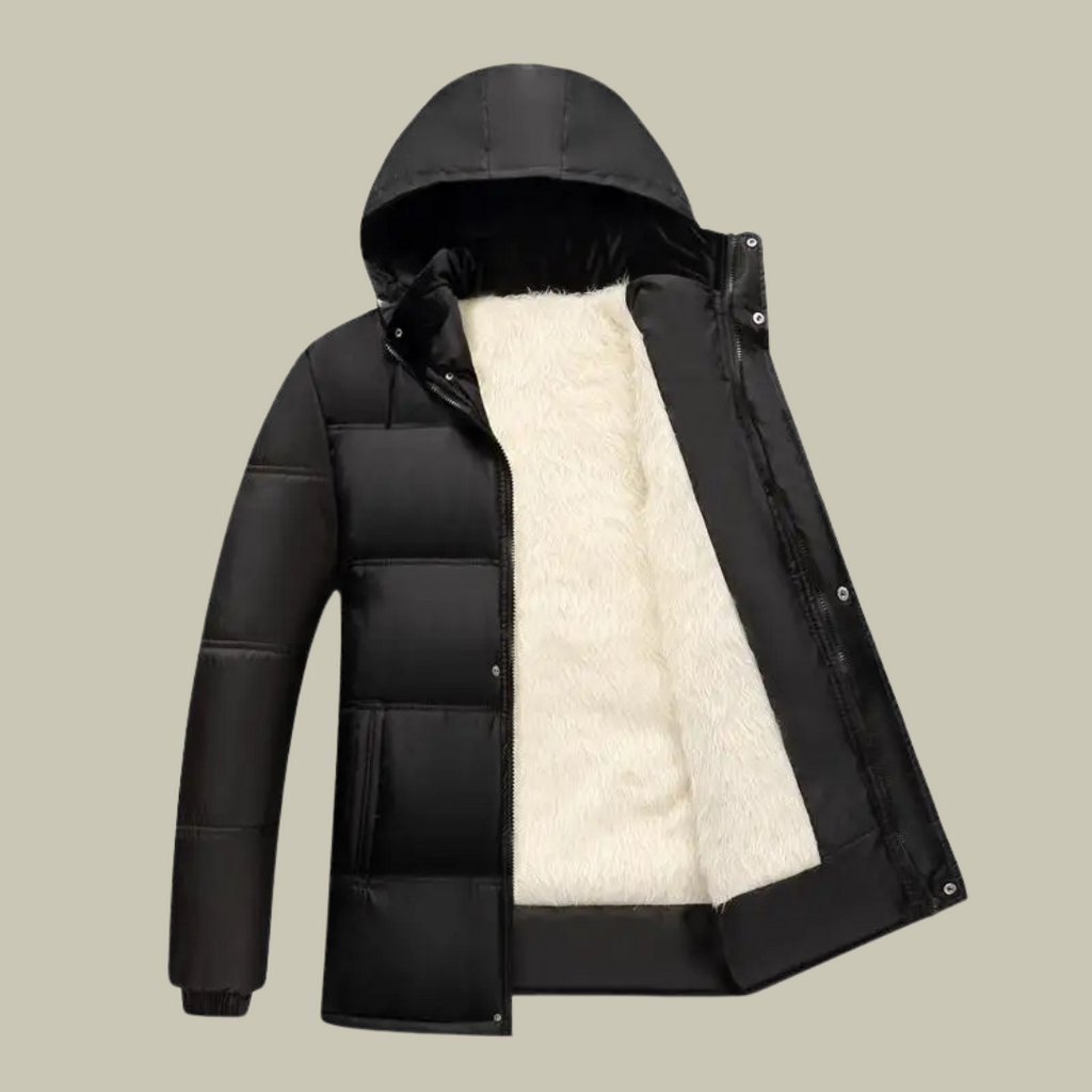 Men’s Parka Jacket – Waterproof – Faux Fur Lined – Hooded – Quilted – Mid Length