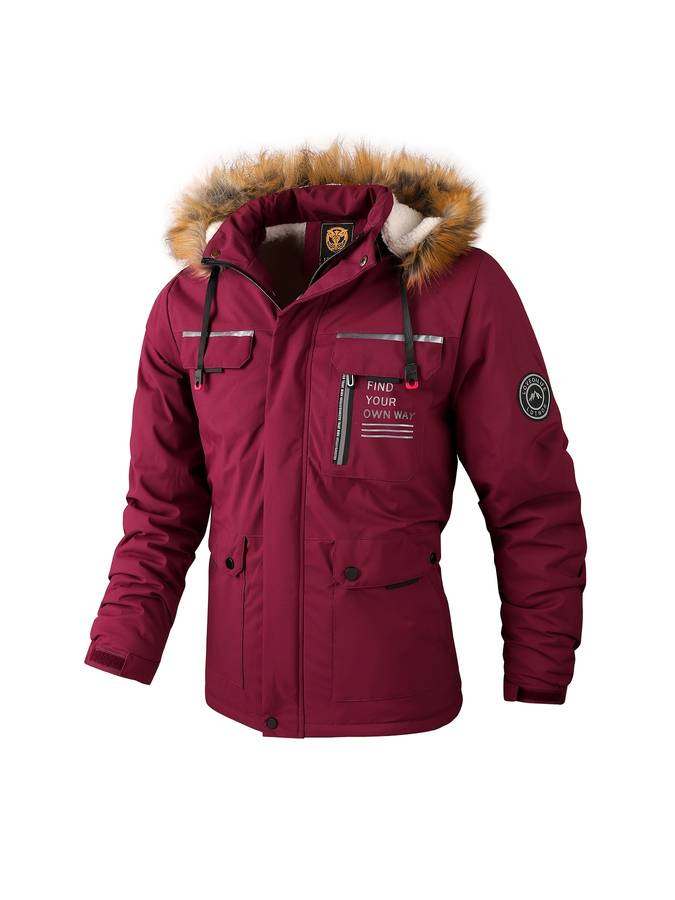 Men’s Puffer Jacket - Quilted Insulated Design - Zipper Closure - Removable Hood - Warm & Lightweight