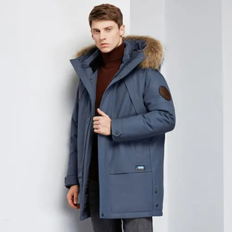 Men’s Parka Jacket – Relaxed Fit – Faux Fur Hood – Windproof Water-Resistant