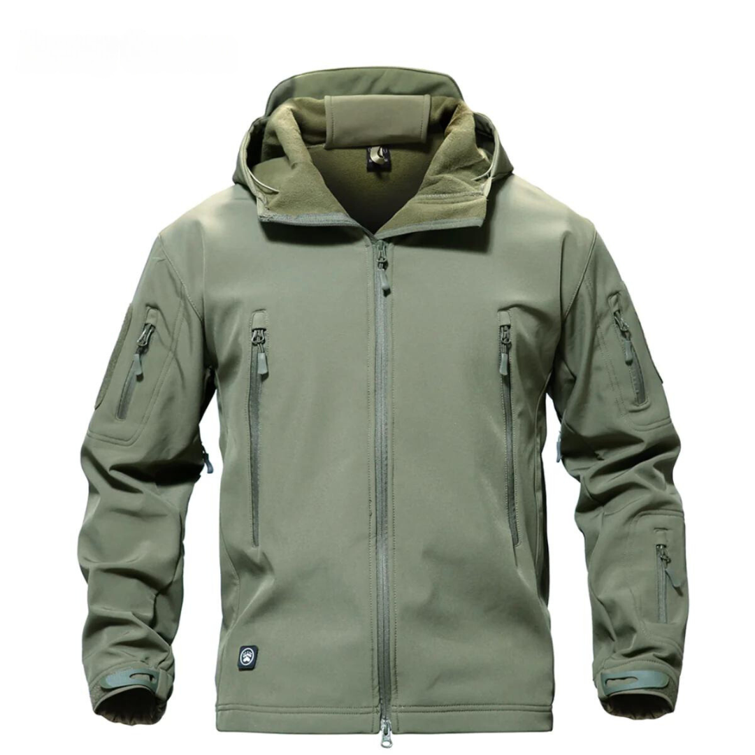 Men’s Softshell Jacket - Windproof - Adjustable Hood - Multiple Zipped Pockets