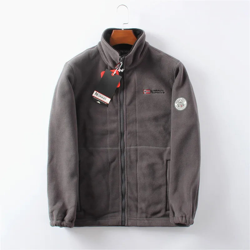 Men’s Outdoor Jacket – Stand-up Collar – Fleece Lined – Regular Fit – Zip Pockets