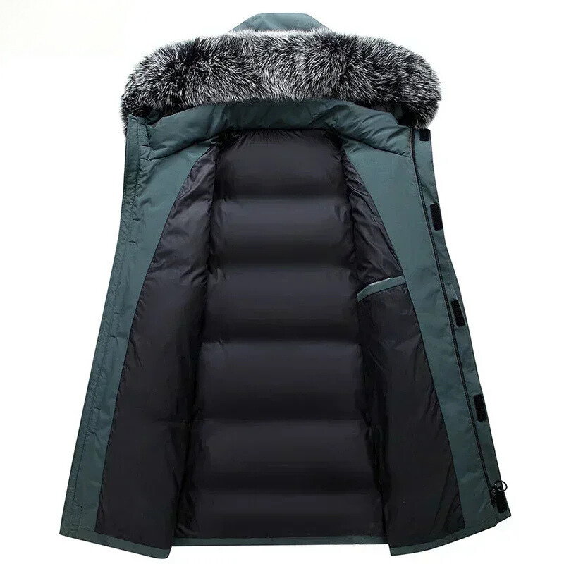 Men’s Parka Jacket – Structured Fit – Faux Fur Collar – Water-Resistant – Outdoor Wear