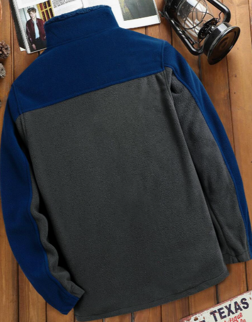 Men’s Jacket – Fleece-Lined – Standard Fit – High Collar – Zip Front – Casual Outdoor