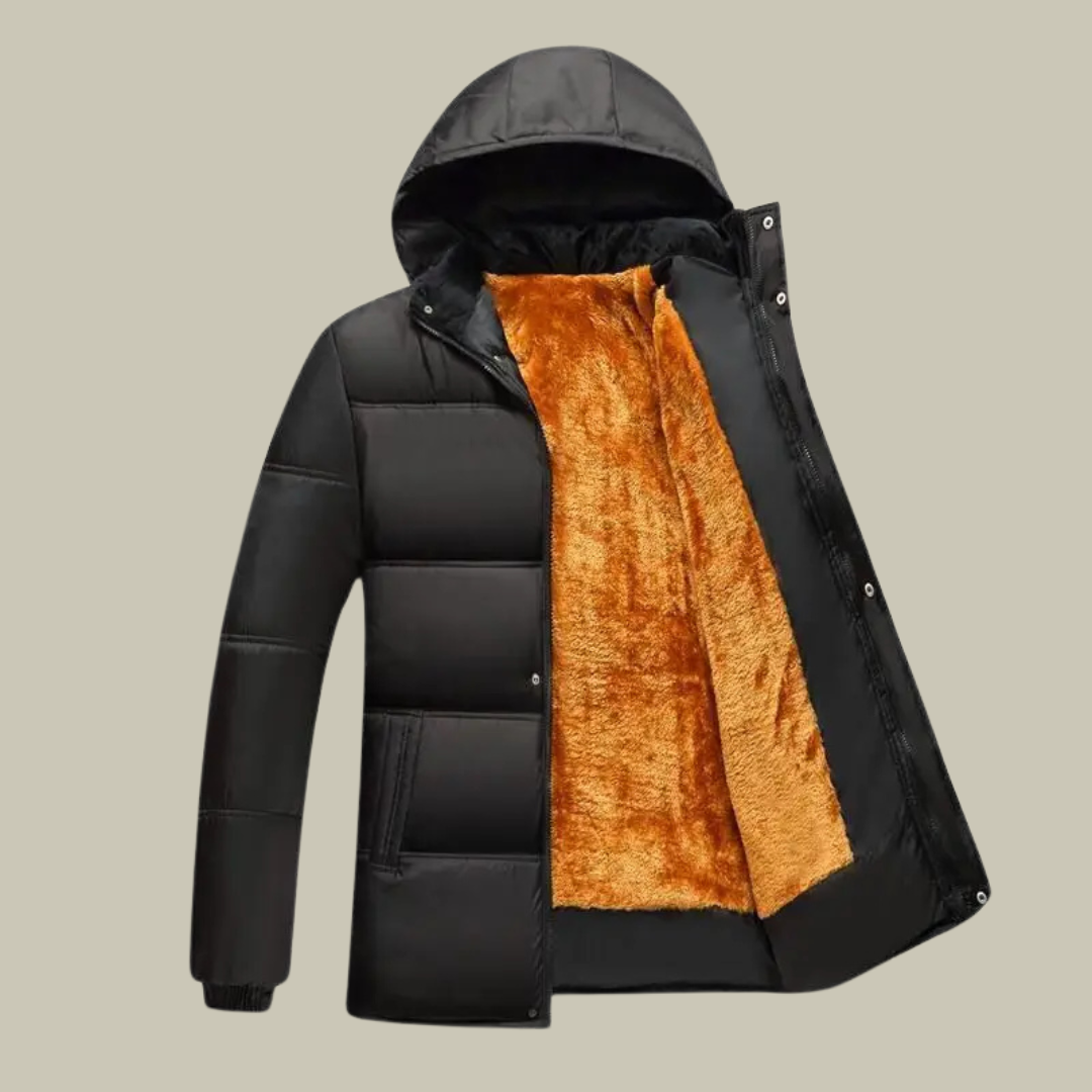 Men’s Parka Jacket – Waterproof – Faux Fur Lined – Hooded – Quilted – Mid Length