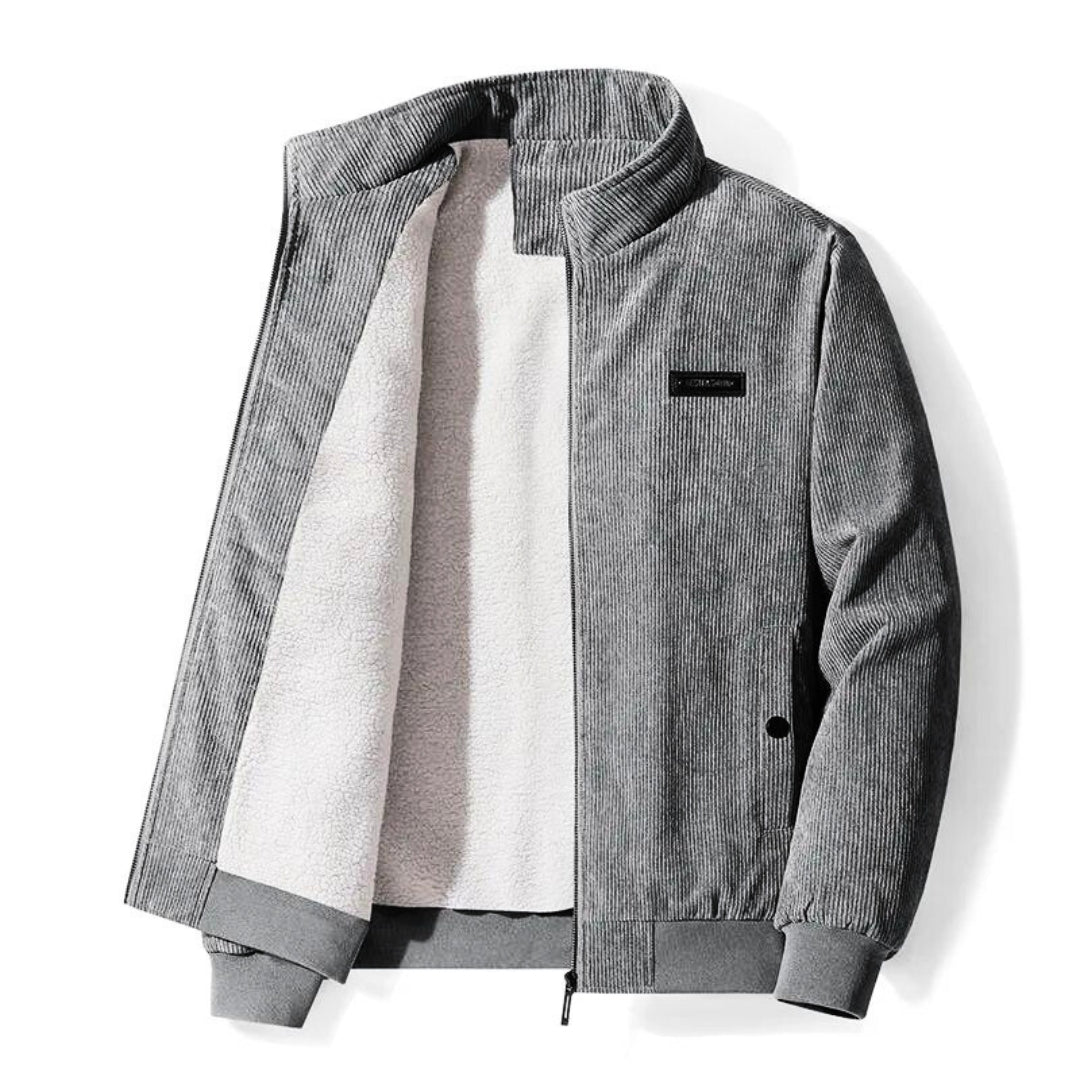 Men’s Corduroy Winter Jacket – Shearling Lined – Structured Fit – Ribbed Collar & Cuffs