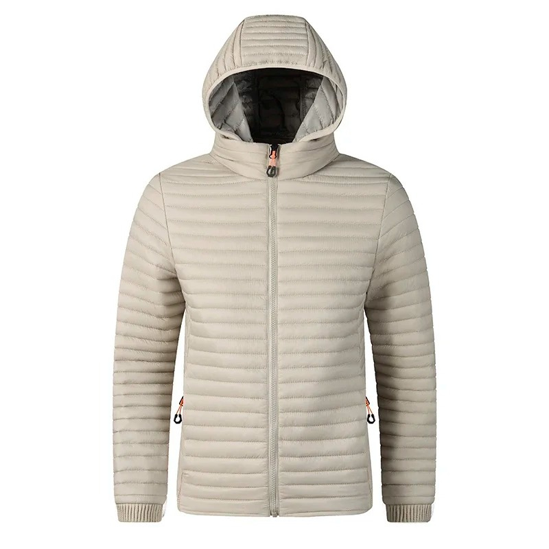 Men’s Quilted Jacket – Regular Fit – Hooded – Lightweight Padded Casual Outerwear