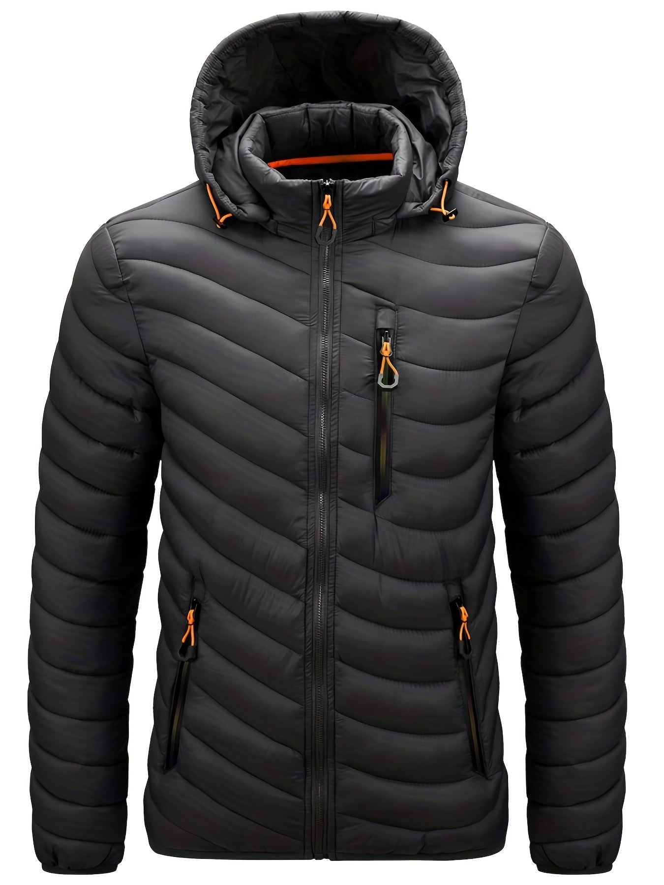 Men’s Puffer Jacket - Thick Insulated Warmth - Water-Resistant - Full Zip Hooded Outerwear