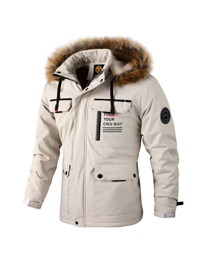 Men’s Puffer Jacket - Quilted Insulated Design - Zipper Closure - Removable Hood - Warm & Lightweight