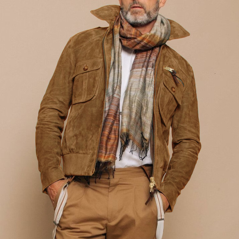 Men’s Full-Zip Jacket – Tailored Fit – Utility Pockets