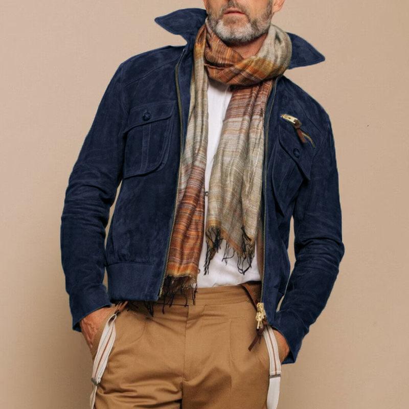 Men’s Full-Zip Jacket – Tailored Fit – Utility Pockets