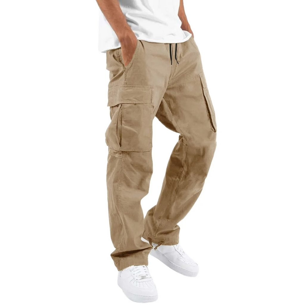 Men’s Cargo Trousers – Wide Fit –  Full Length – Multi Pocket Casual Wear