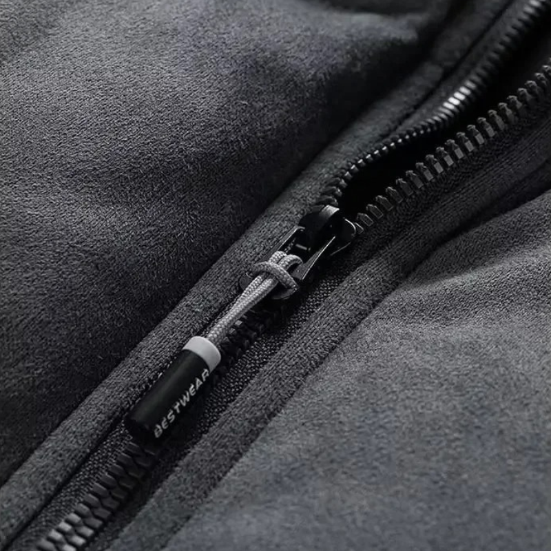 Men’s Puffer Jacket – Oversized Fit – Quilted – Drawstring Hem – High Collar