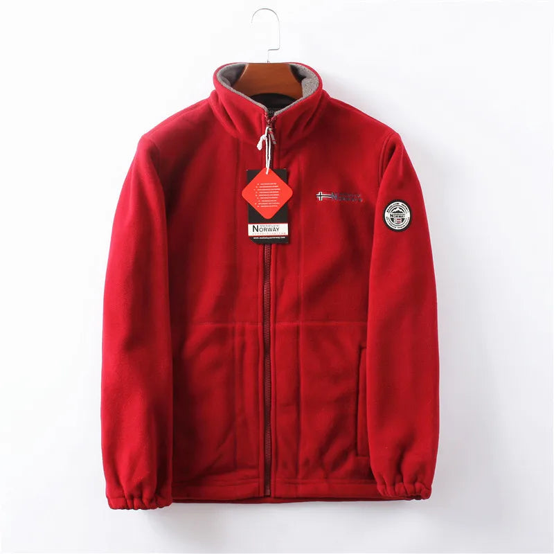 Men’s Outdoor Jacket – Stand-up Collar – Fleece Lined – Regular Fit – Zip Pockets