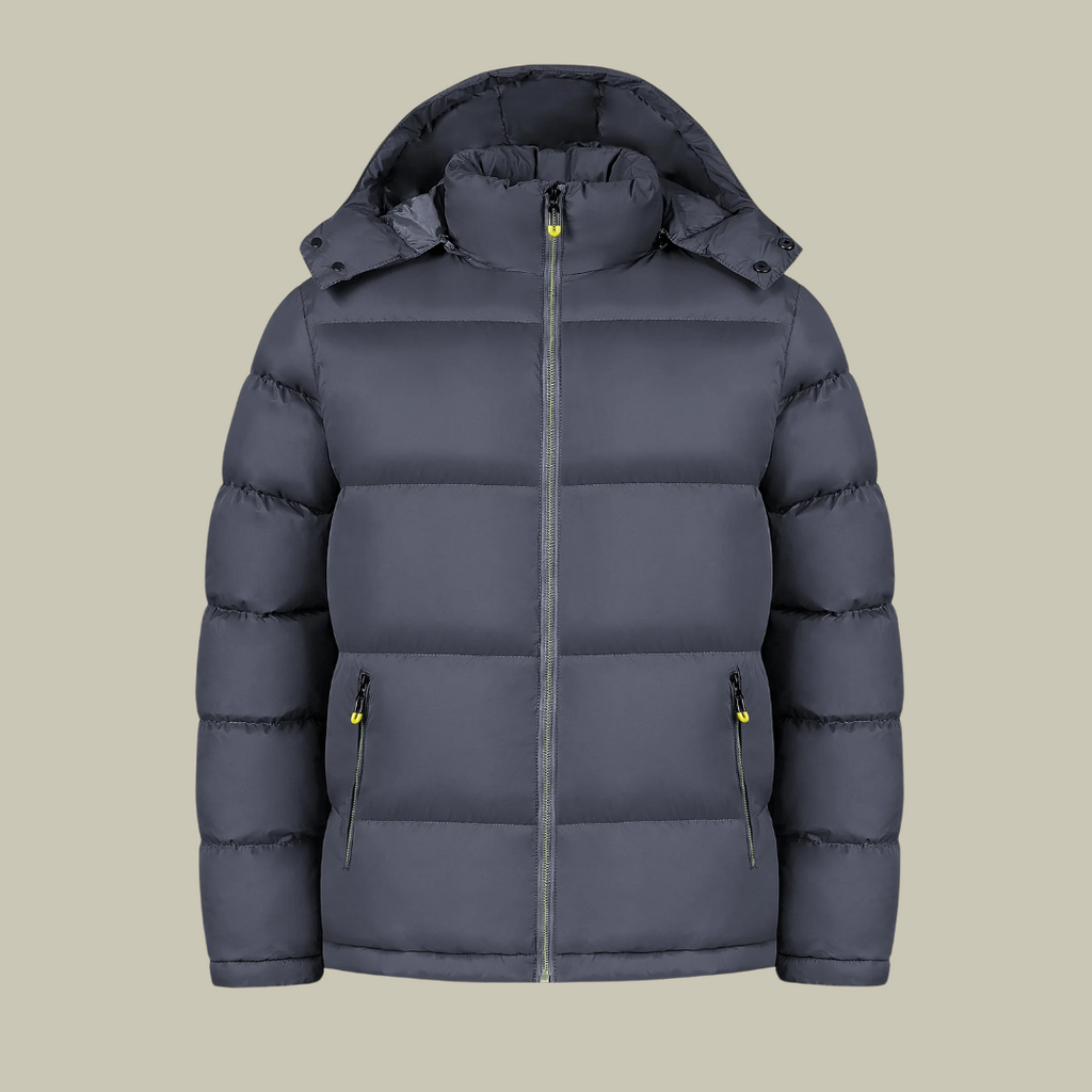 Men’s Winter Jacket – Regular Fit – Hooded – Quilted Packable Insulated Design