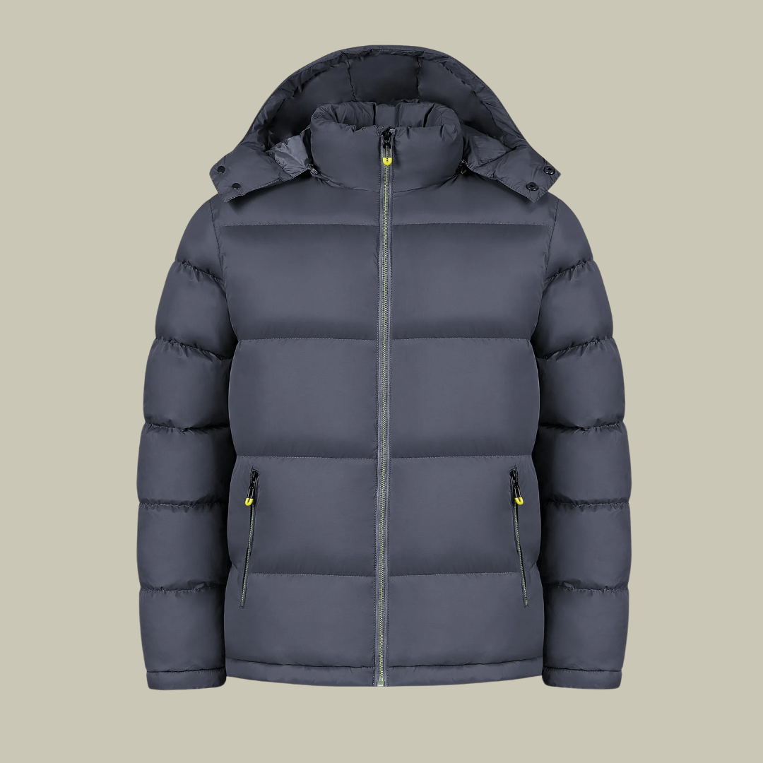 Men’s Winter Jacket – Regular Fit – Hooded – Quilted Packable Insulated Design