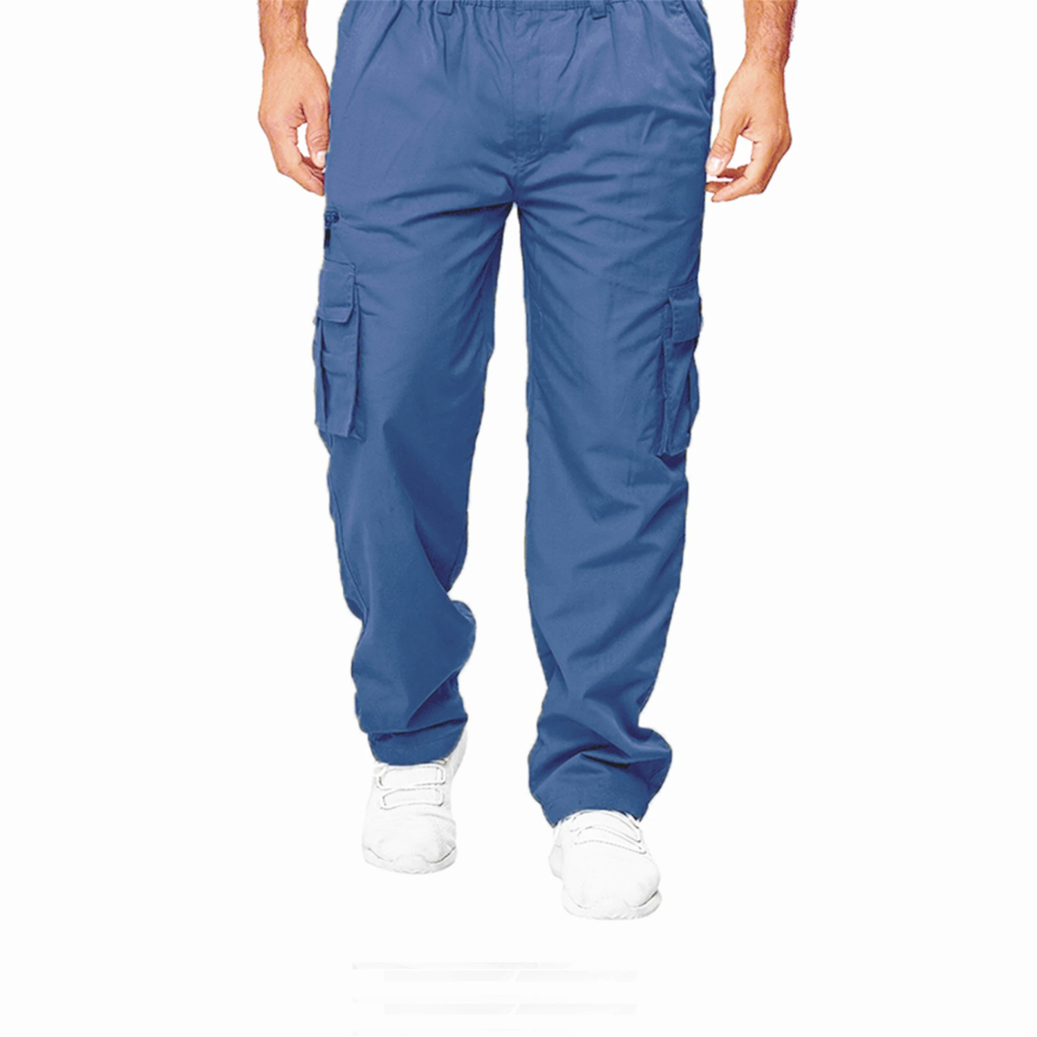 Men’s Cargo Trousers – Relaxed Fit – Multi-Pocket – Elastic Waist