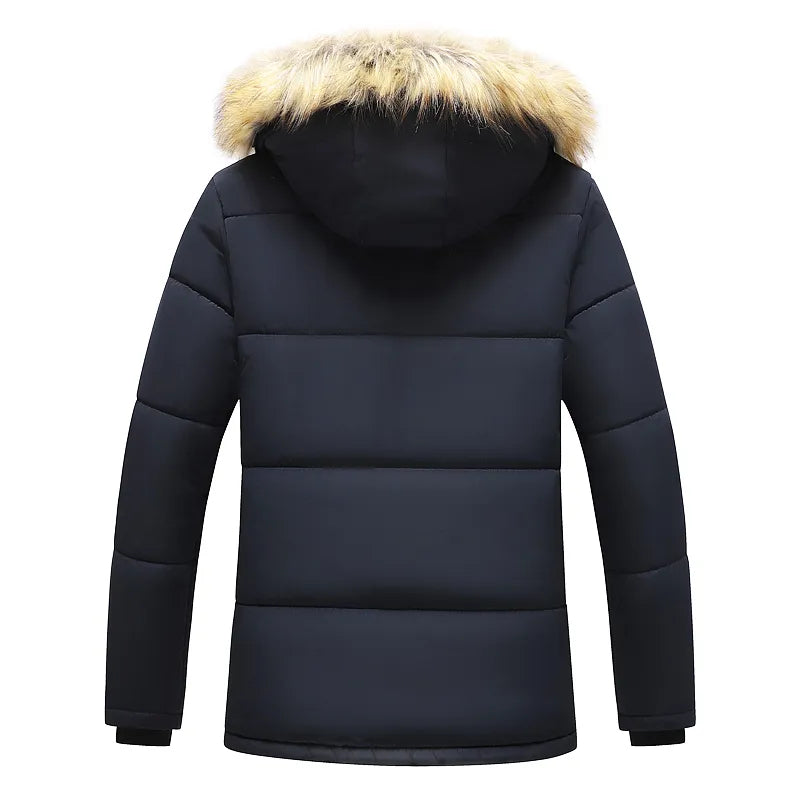 Men’s Padded Jacket – Mid-Length – Fur Hood – Quilted – Regular Fit – Weather-Resistant