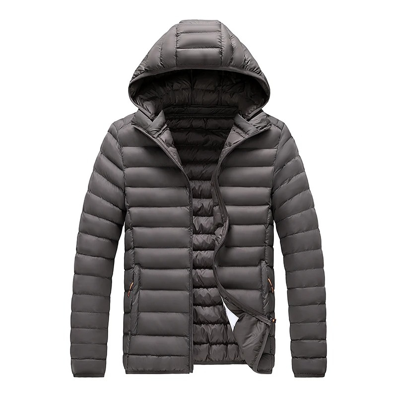 Men’s Quilted Jacket – Slim Fit – Lightweight Insulated – Hooded Water-Resistant