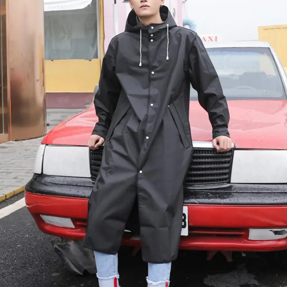 Men’s Hooded Coat – Waterproof – Oversized Fit – Long Length – Outdoor Casual Wear