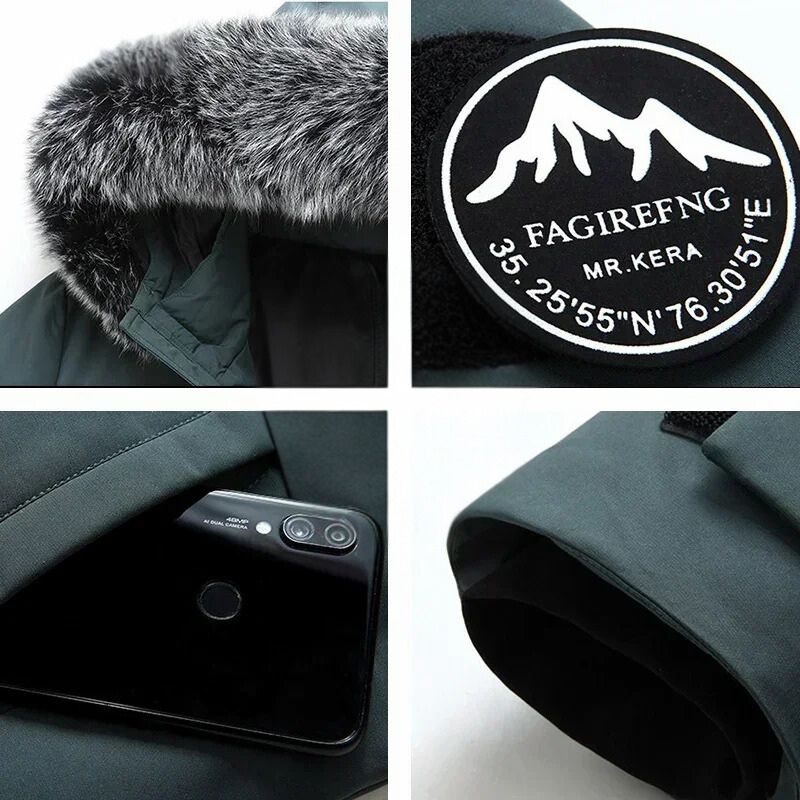 Men’s Parka Jacket – Structured Fit – Faux Fur Collar – Water-Resistant – Outdoor Wear