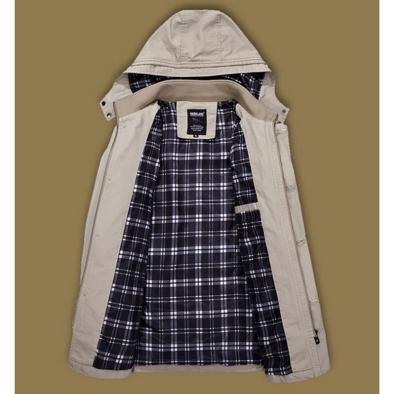 Men’s Parka Jacket – Tailored Fit – Water-Resistant – Hooded with Multiple Pockets