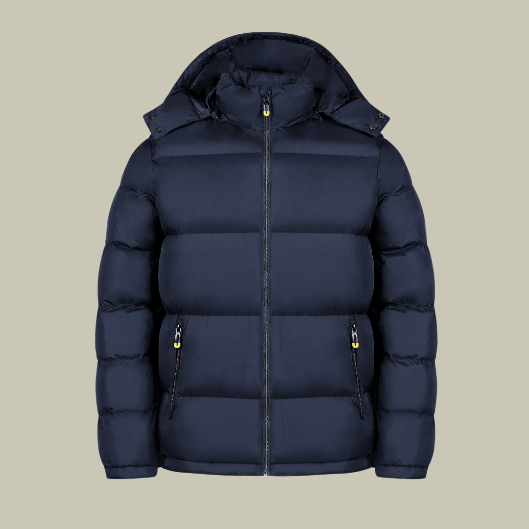 Men’s Winter Jacket – Regular Fit – Hooded – Quilted Packable Insulated Design