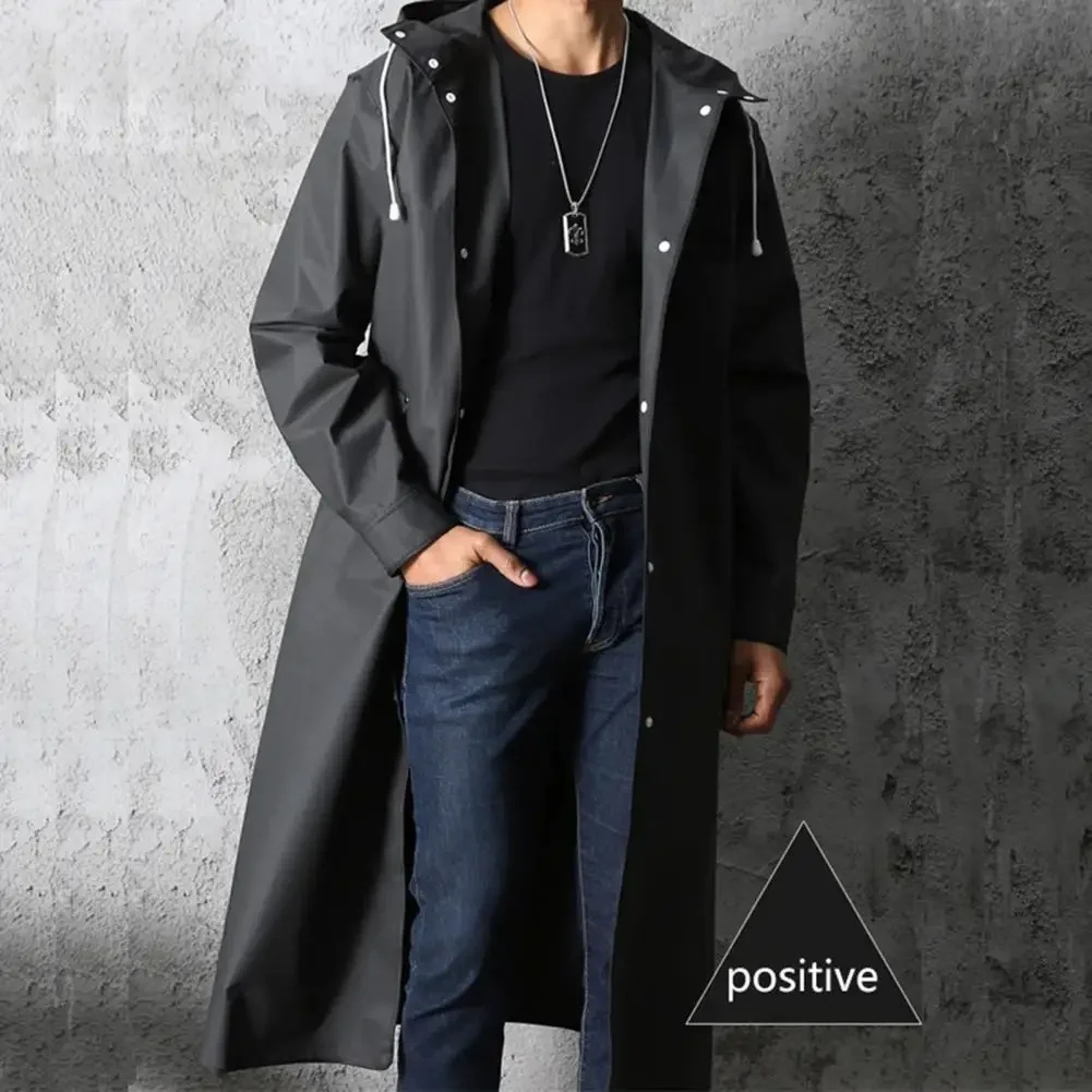 Men’s Hooded Coat – Waterproof – Oversized Fit – Long Length – Outdoor Casual Wear