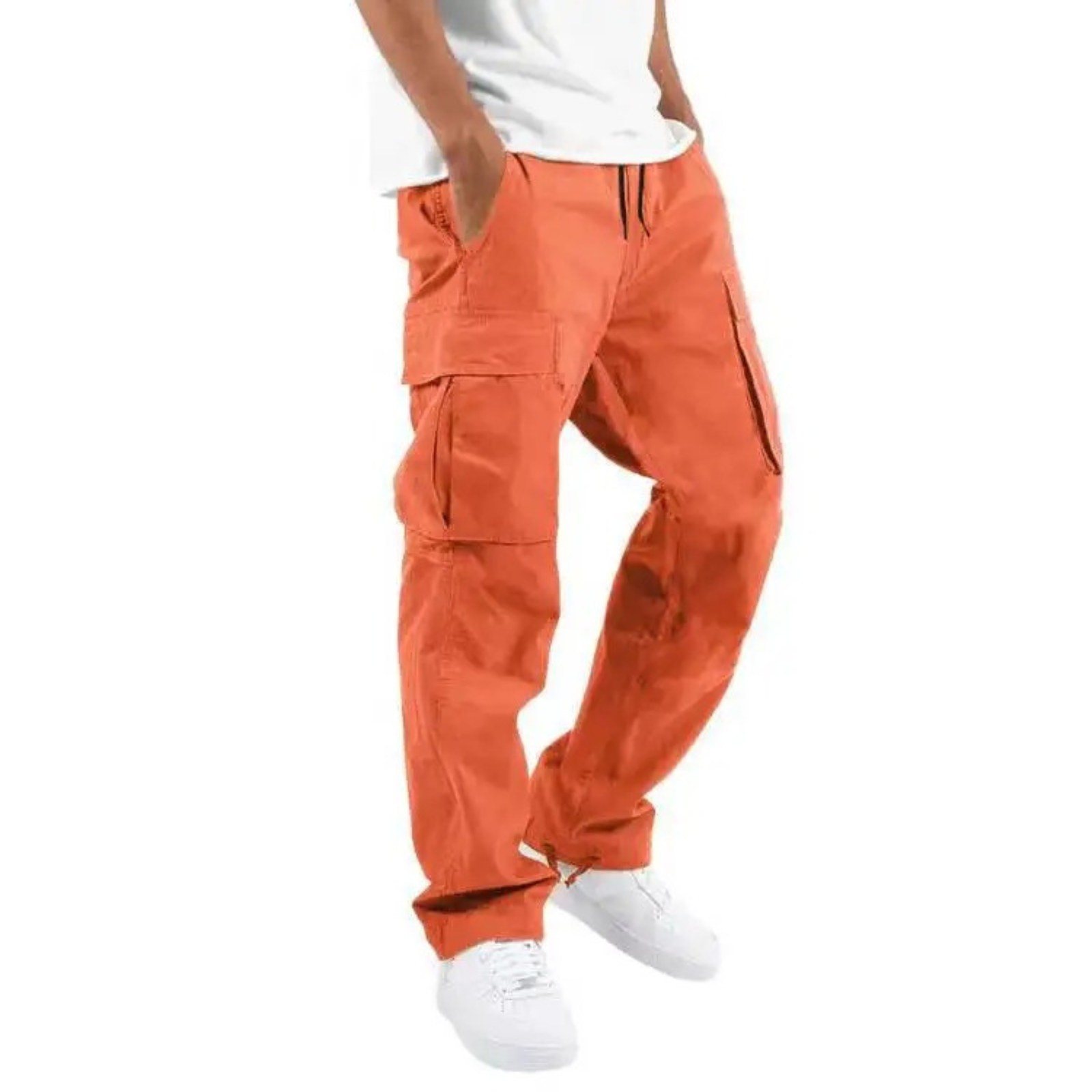 Men’s Cargo Trousers – Wide Fit –  Full Length – Multi Pocket Casual Wear