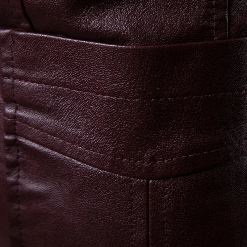 Men's Slim Fit Leather Jacket - Formal Two-Button Design, Stylish & Timeless