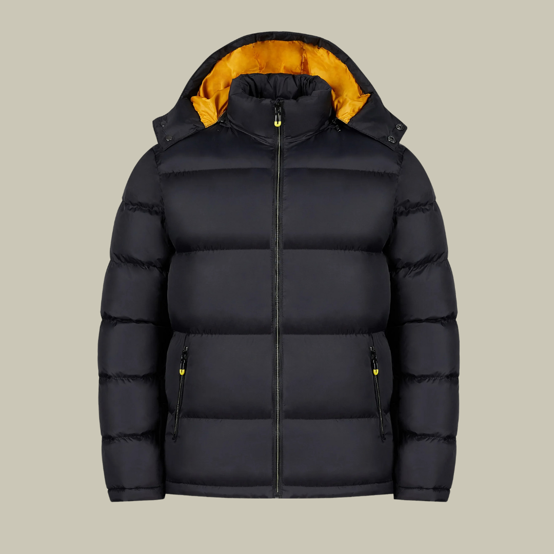 Men’s Winter Jacket – Regular Fit – Hooded – Quilted Packable Insulated Design