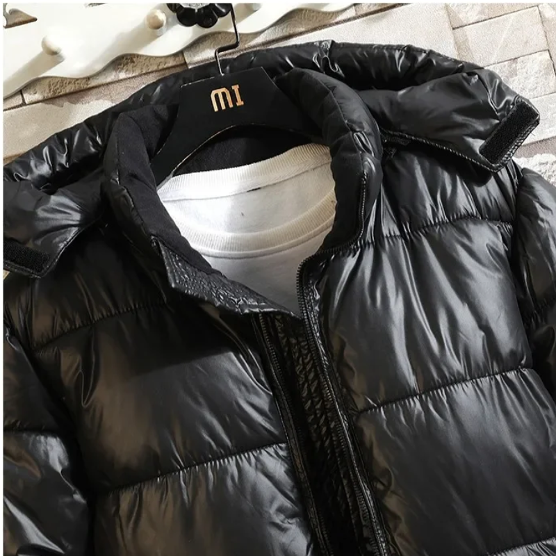 Men’s Puffer Jacket – Oversized Fit – Quilted with Detachable Hood – Insulated Warm
