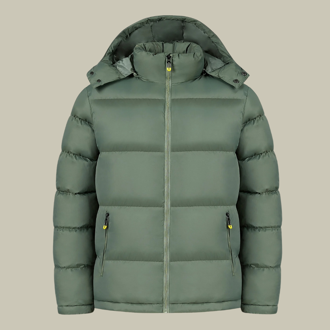 Men’s Winter Jacket – Regular Fit – Hooded – Quilted Packable Insulated Design