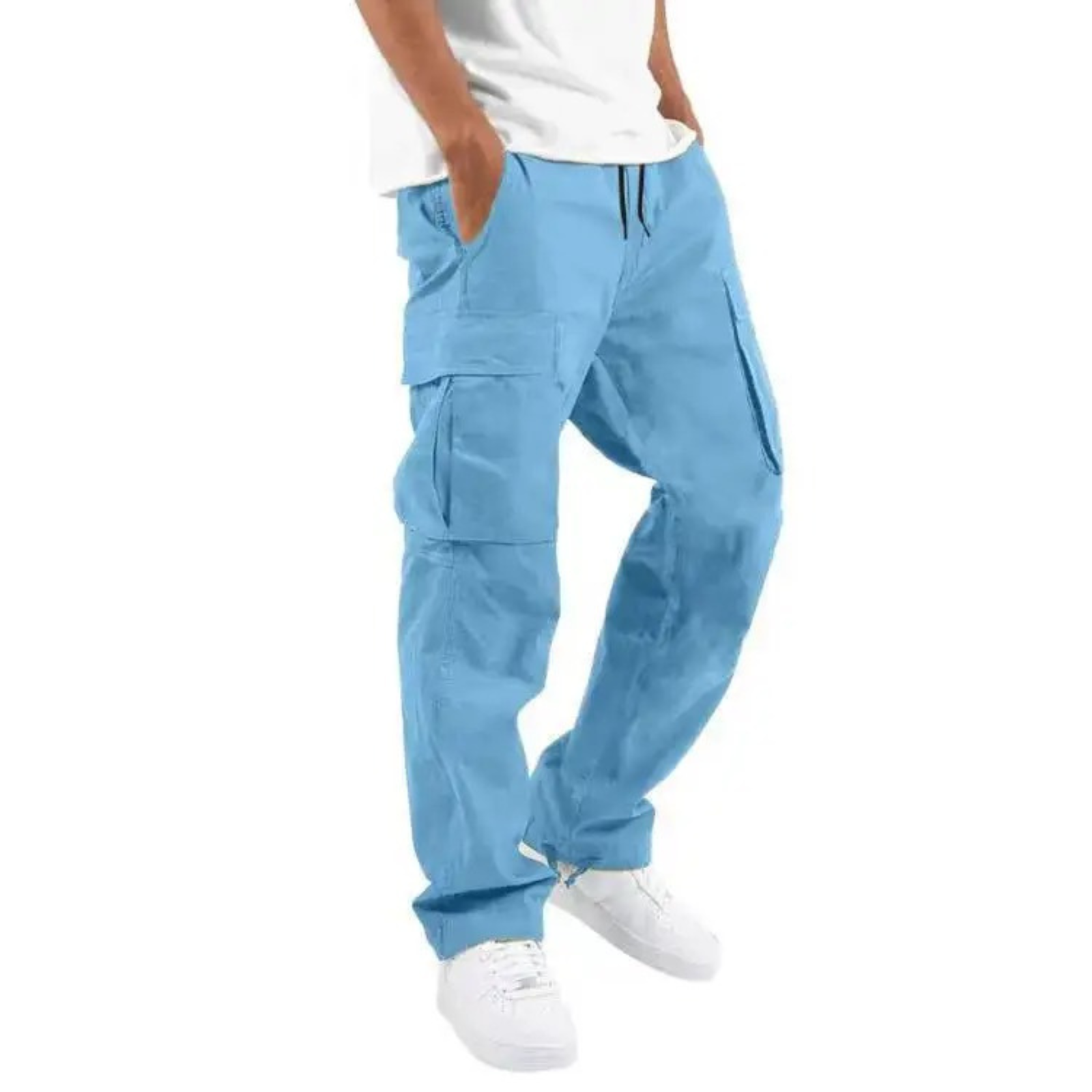 Men’s Cargo Trousers – Wide Fit –  Full Length – Multi Pocket Casual Wear