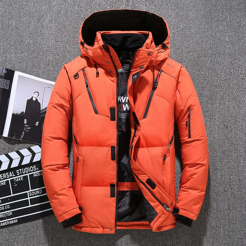 Men’s Sports Jacket – Windproof Insulated – Regular Fit – Hooded with Zip Pockets