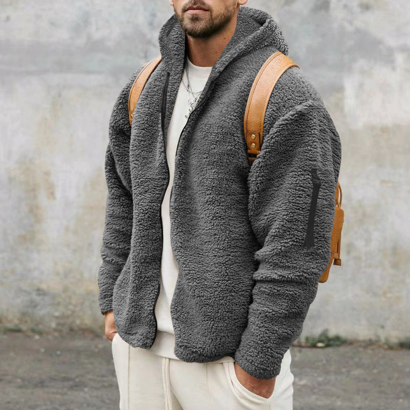 Men’s Softshell Jacket – Fleece Lined – Standard Fit – Zipper Pockets – High Neck