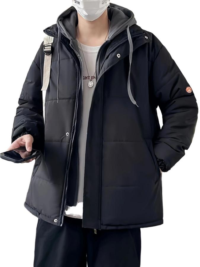 Men's Puffer Jacket - Hooded - Quilted Insulated Warmth - Full Zip Lightweight Outerwear