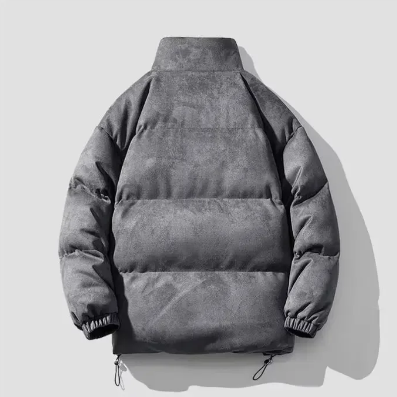 Men’s Puffer Jacket – Oversized Fit – Quilted – Drawstring Hem – High Collar