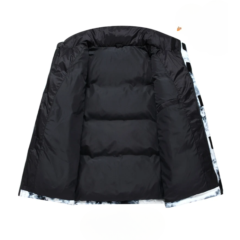 Men’s Puffer Jacket – Quilted Insulated – Glossy Finish – Structured Fit