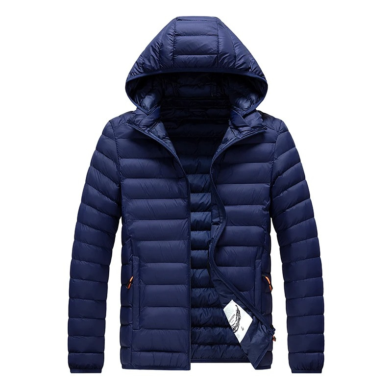 Men’s Quilted Jacket – Slim Fit – Lightweight Insulated – Hooded Water-Resistant