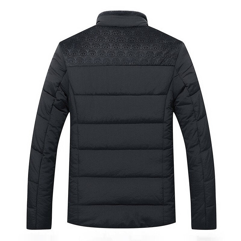 Men’s Quilted Jacket – Regular Fit – Plush Lined – Stand-Up Collar – Textured Shoulders