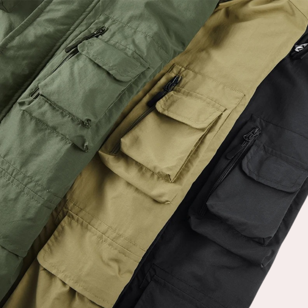 Men’s Jacket – Lightweight Quick-Drying – Utility Pockets – Adjustable Hood