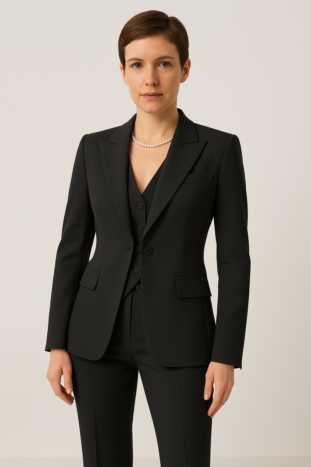 Women’s 3-Piece Suit Set – Blazer, Vest & Trousers | Elegant Business Outfit for Office, Formal & Smart-Casual Wear