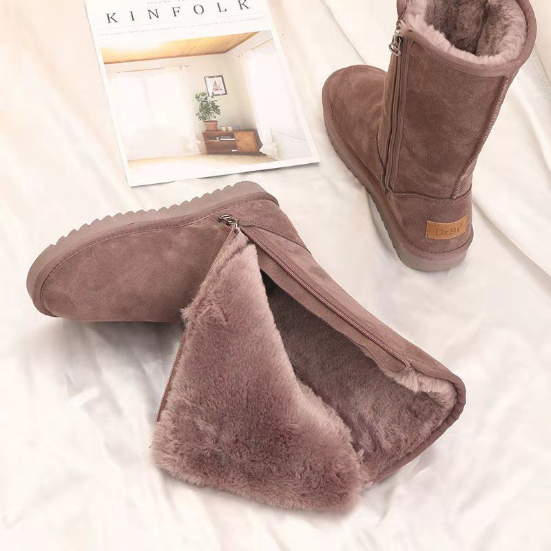 Winter Boots for Women - Warm Plush-Lined Suede Snow Boots - Waterproof and Anti-Slip Design